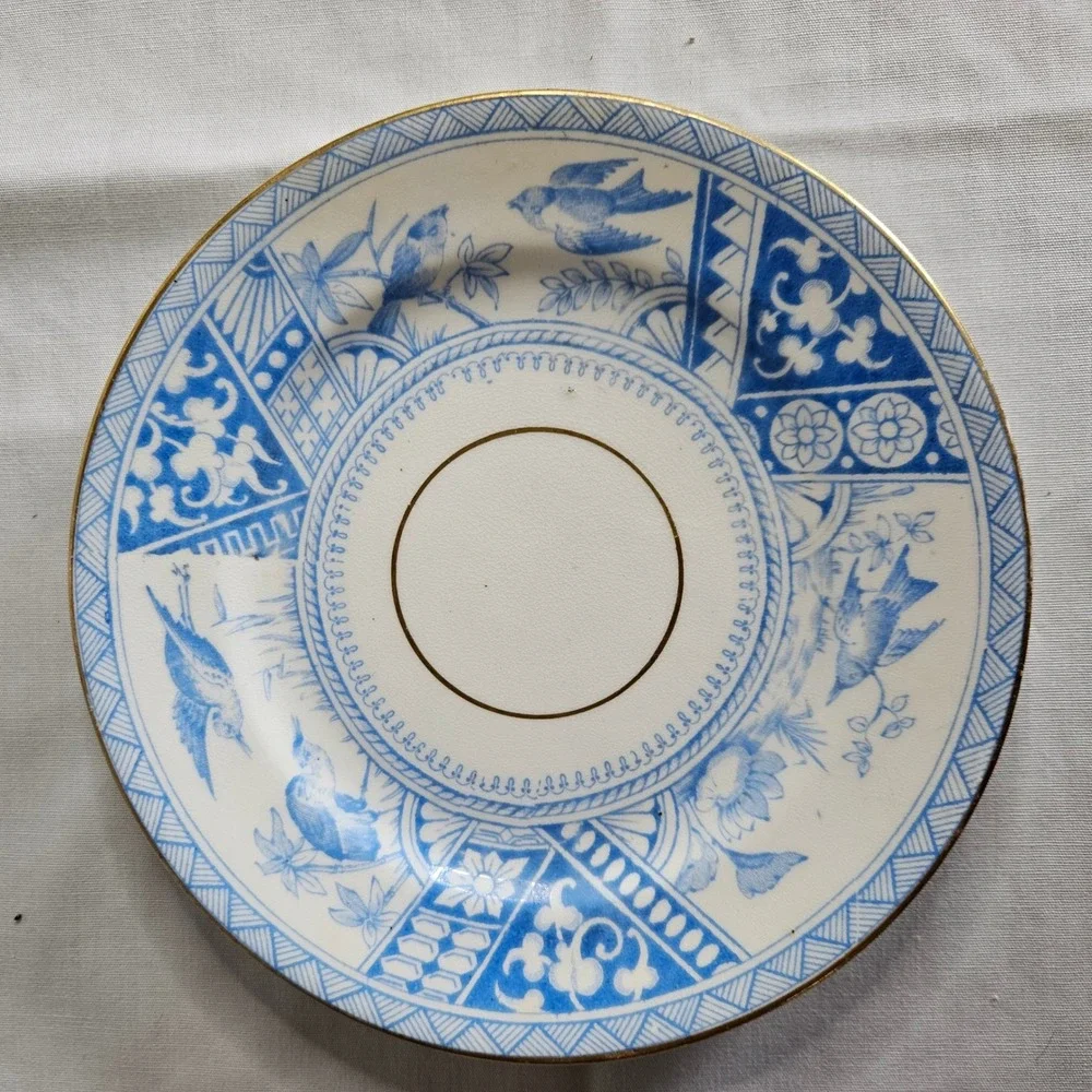 Antique Meigh & Forester Blue Congo Saucer 1883 6